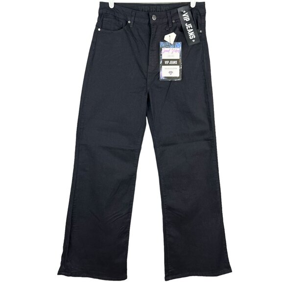 NWT VIP JEANS Womens Black Pants Size 15/16 Sculpting Boot Cut Stretch High Rise - Picture 1 of 10